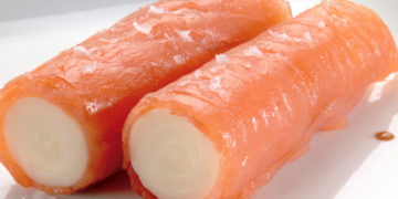 Rollitos de palmito con salmón ahumado