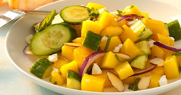 Receta de ensalada de mango y pepino